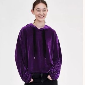 Purple velvet hoodie